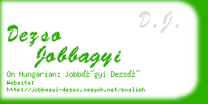 dezso jobbagyi business card